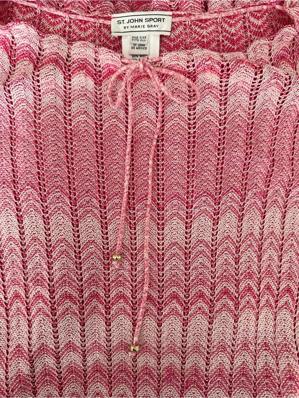 St. John Sport by Marie Gray Chevron Knit Kaftan / Pink / One Size